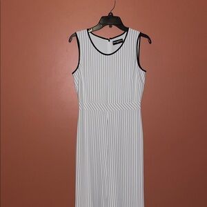 Karl Lagerfeld Black and White Striped Maxi Dress